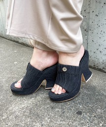 SPIRALGIRL | デニムチャンキーヒールサンダル(サンダル)