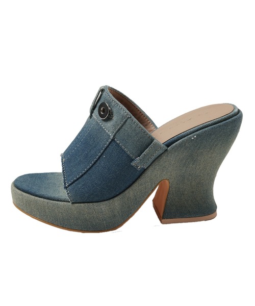 SPIRALGIRL(スパイラルガール)の「デニムチャンキーヒールサンダル(サンダル・レディース・ブラック/ブルー/ホワイト・MEDIUM/LARGE)」の12枚目の写真