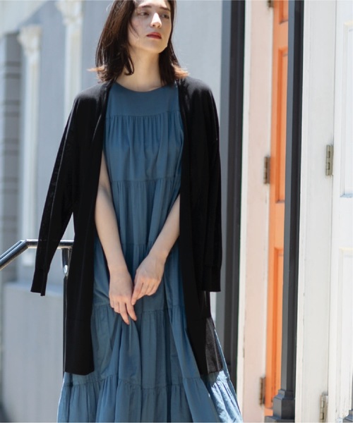 OPAQUE.CLIP（オペークドットクリップ）の「◆ドライタッチ ロングニットカーディガン【接触冷感/イージーケア/抗ピリング/洗濯機洗い可】（カーディガン/ボレロ・レディース・サンドベージュ/ブラック/ブラウン系その他/ホワイト系・38/40/36/42）」の7枚目の写真