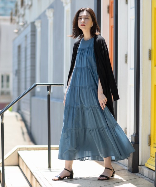 OPAQUE.CLIP（オペークドットクリップ）の「◆ドライタッチ ロングニットカーディガン【接触冷感/イージーケア/抗ピリング/洗濯機洗い可】（カーディガン/ボレロ・レディース・サンドベージュ/ブラック/ブラウン系その他/ホワイト系・38/40/36/42）」の9枚目の写真