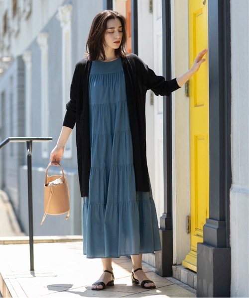 OPAQUE.CLIP（オペークドットクリップ）の「◆ドライタッチ ロングニットカーディガン【接触冷感/イージーケア/抗ピリング/洗濯機洗い可】（カーディガン/ボレロ・レディース・サンドベージュ/ブラック/ブラウン系その他/ホワイト系・38/40/36/42）」の10枚目の写真