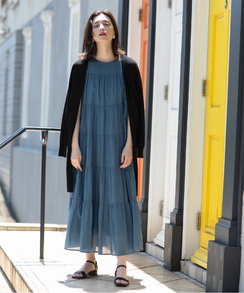 OPAQUE.CLIP（オペークドットクリップ）の「◆ドライタッチ ロングニットカーディガン【接触冷感/イージーケア/抗ピリング/洗濯機洗い可】（カーディガン/ボレロ・レディース・サンドベージュ/ブラック/ブラウン系その他/ホワイト系・38/40/36/42）」の12枚目の写真