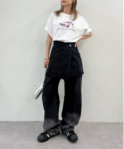 WHO'S WHO gallery（フーズフーギャラリー）の「COOPER FACT レーシングロゴビッグTEE（Tシャツ/カットソー・レディース・チャコールグレー/ブラック/ホワイト/ベージュ・FREE）」の22枚目の写真