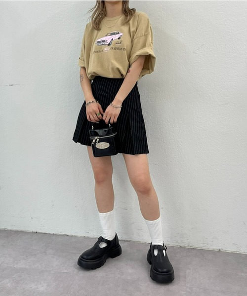 WHO'S WHO gallery（フーズフーギャラリー）の「COOPER FACT レーシングロゴビッグTEE（Tシャツ/カットソー・レディース・チャコールグレー/ブラック/ホワイト/ベージュ・FREE）」の17枚目の写真