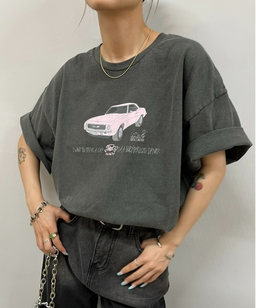WHO'S WHO gallery（フーズフーギャラリー）の「COOPER FACT レーシングロゴビッグTEE（Tシャツ/カットソー・レディース・チャコールグレー/ブラック/ホワイト/ベージュ・FREE）」の18枚目の写真
