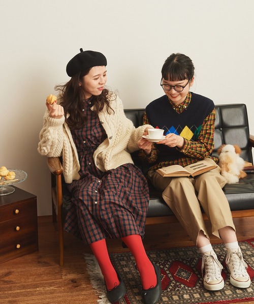 CHILD WOMAN（チャイルドウーマン）の「ギザタータンボタンダウンワンピース（シャツワンピース・レディース・ネイビー/イエロー・FREE）」の19枚目の写真