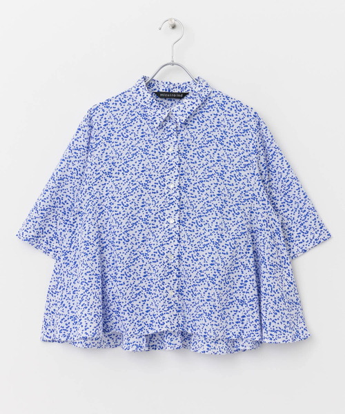 mizuiroind（ミズイロインド）の「mizuiro ind　print flare short shirts（シャツ/ブラウス・レディース・ホワイト系その他/ブラック系その他・FREE）」の2枚目の写真