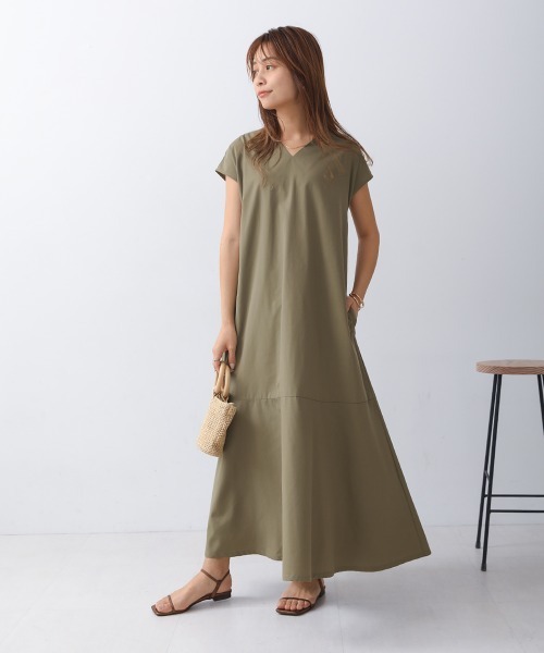 Adrianna Papell☆上品ブルーフレア裾ワンピース ワンピース ドレス レース チュール フレア Aライン ミモレ丈