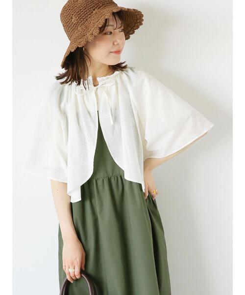 ehka sopo（エヘカソポ）の「リボンボレロブラウス（シャツ/ブラウス・レディース・グリーン/モカ/グレー/オフホワイト・F）」の2枚目の写真