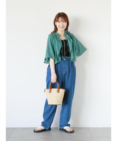 ehka sopo（エヘカソポ）の「リボンボレロブラウス（シャツ/ブラウス・レディース・グリーン/モカ/グレー/オフホワイト・F）」の6枚目の写真