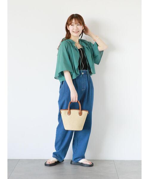 ehka sopo（エヘカソポ）の「リボンボレロブラウス（シャツ/ブラウス・レディース・グリーン/モカ/グレー/オフホワイト・F）」の7枚目の写真