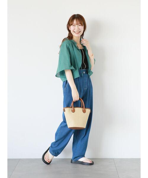 ehka sopo（エヘカソポ）の「リボンボレロブラウス（シャツ/ブラウス・レディース・グリーン/モカ/グレー/オフホワイト・F）」の8枚目の写真