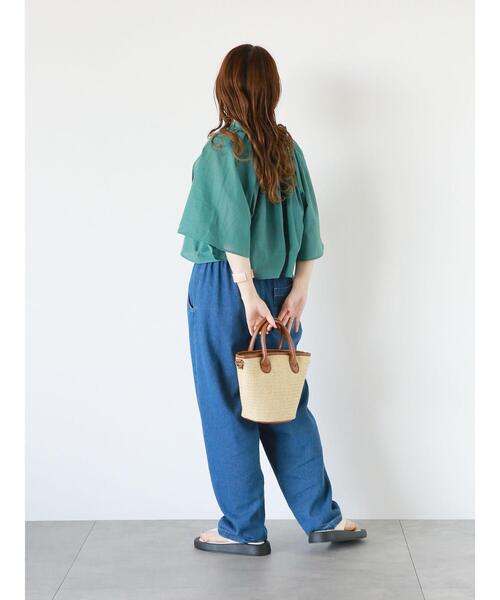 ehka sopo（エヘカソポ）の「リボンボレロブラウス（シャツ/ブラウス・レディース・グリーン/モカ/グレー/オフホワイト・F）」の9枚目の写真