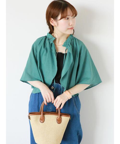 ehka sopo（エヘカソポ）の「リボンボレロブラウス（シャツ/ブラウス・レディース・グリーン/モカ/グレー/オフホワイト・F）」の11枚目の写真