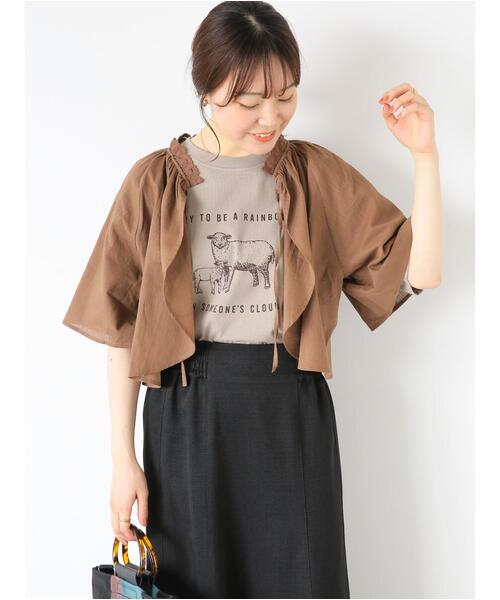 ehka sopo（エヘカソポ）の「リボンボレロブラウス（シャツ/ブラウス・レディース・グリーン/モカ/グレー/オフホワイト・F）」の20枚目の写真