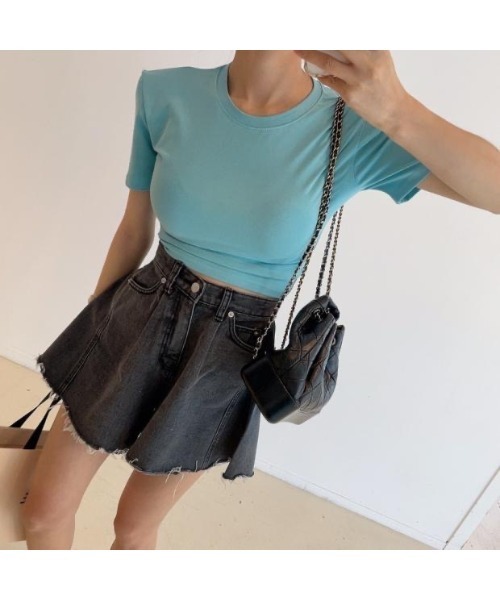 ROOPTOKYO(ループトウキョウ)の「フレアデニムショートパンツ(デニムパンツ・レディース・ブルー/ブラック・L/M/S)」の16枚目の写真