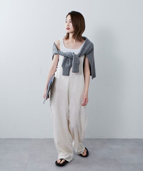 Franklin Climbing（フランクリンクライミング）の「■【Retreat】細紐サロペット（サロペット/オーバーオール・レディース・アイボリー/ブラック・ONE SIZE）」の2枚目の写真