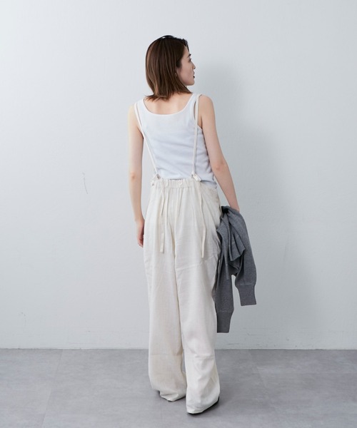 Franklin Climbing（フランクリンクライミング）の「■【Retreat】細紐サロペット（サロペット/オーバーオール・レディース・アイボリー/ブラック・ONE SIZE）」の6枚目の写真