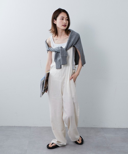 Franklin Climbing（フランクリンクライミング）の「■【Retreat】細紐サロペット（サロペット/オーバーオール・レディース・アイボリー/ブラック・ONE SIZE）」の4枚目の写真