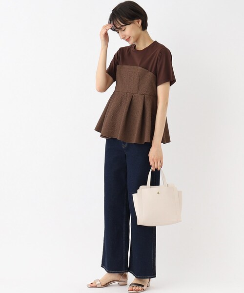 OPAQUE.CLIP（オペークドットクリップ）の「◆【2WAY】前後ポケット付きミドルトート（トートバッグ・レディース・ブラック/カーキ/オフホワイト・00）」の8枚目の写真