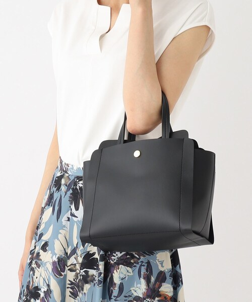 OPAQUE.CLIP（オペークドットクリップ）の「◆【2WAY】前後ポケット付きミドルトート（トートバッグ・レディース・ブラック/カーキ/オフホワイト・00）」の22枚目の写真