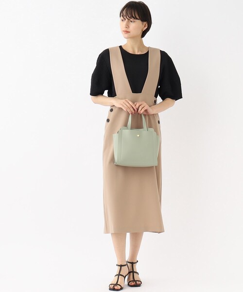 OPAQUE.CLIP（オペークドットクリップ）の「◆【2WAY】前後ポケット付きミドルトート（トートバッグ・レディース・ブラック/カーキ/オフホワイト・00）」の14枚目の写真