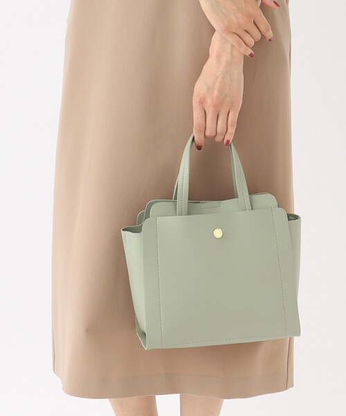 OPAQUE.CLIP（オペークドットクリップ）の「◆【2WAY】前後ポケット付きミドルトート（トートバッグ・レディース・ブラック/カーキ/オフホワイト・00）」の10枚目の写真