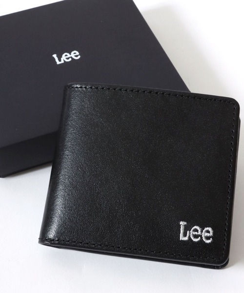 Lee（リー）の「Lee/リー Italy Leather Wallet/イタリアレザー ウォレット/ロゴ ワンポイント刺繍 二つ折り 財布/コンパクト/メンズ レディース（財布・メンズ・ダークブラウン/ブラック/ブラウン・FREE）」の2枚目の写真