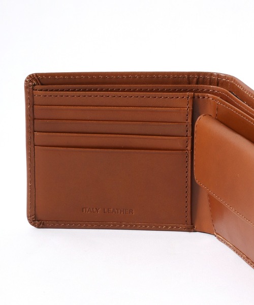 Lee（リー）の「Lee/リー Italy Leather Wallet/イタリアレザー ウォレット/ロゴ ワンポイント刺繍 二つ折り 財布/コンパクト/メンズ レディース（財布・メンズ・ダークブラウン/ブラック/ブラウン・FREE）」の5枚目の写真