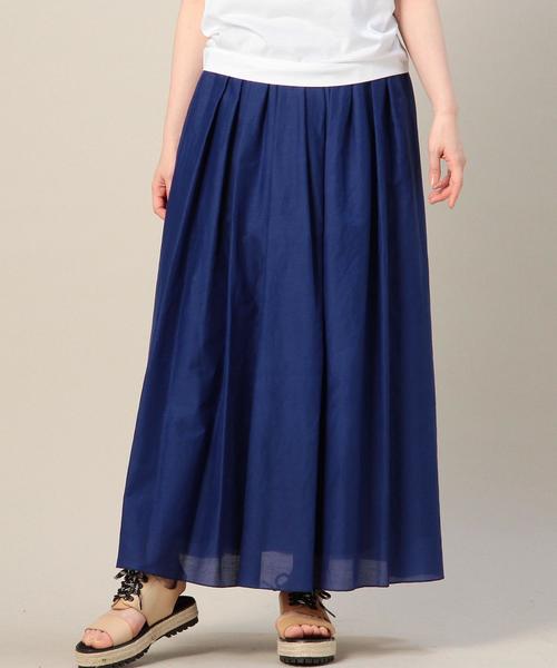 美品 ユナイテッドアローズ ロングスカート マキシ丈 日本製 ネイビー 38 UNITED ARROWS◇ロングスカート/38/コットン/CRM/無地/1524-299-5138