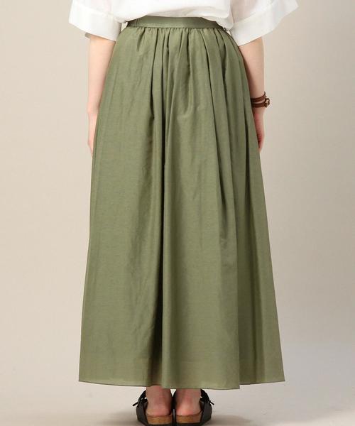BEAUTY&YOUTH UNITED ARROWS（ビューティーアンドユースユナイテッドアローズ）の「BY コットンシルクゴムギャザーロングスカート◆（スカート・レディース・ベージュ/オリーブ/ロイヤルブルー・フリー）」の9枚目の写真