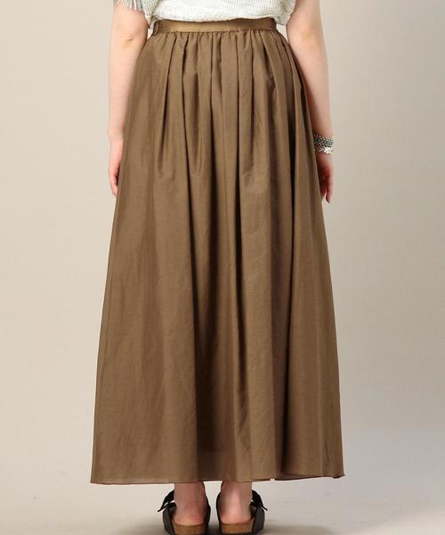 BEAUTY&YOUTH UNITED ARROWS（ビューティーアンドユースユナイテッドアローズ）の「BY コットンシルクゴムギャザーロングスカート◆（スカート・レディース・ベージュ/オリーブ/ロイヤルブルー・フリー）」の5枚目の写真