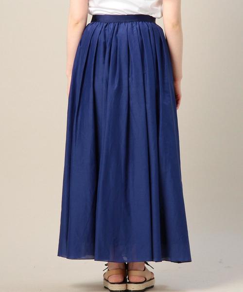 BEAUTY&YOUTH UNITED ARROWS（ビューティーアンドユースユナイテッドアローズ）の「BY コットンシルクゴムギャザーロングスカート◆（スカート・レディース・ベージュ/オリーブ/ロイヤルブルー・フリー）」の7枚目の写真