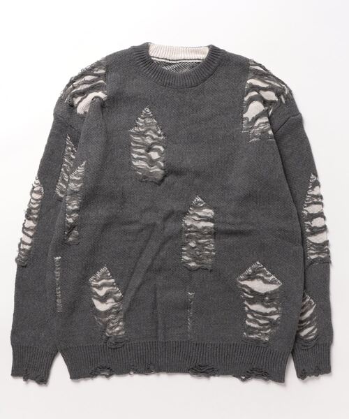 Burner（バーナー）の「【OKUOKU　0909】 セーター / デザイン / ダメージ oku-tops-705248115748-50 U（ニット/セーター・メンズ・A/B・L/M/XL）」の4枚目の写真