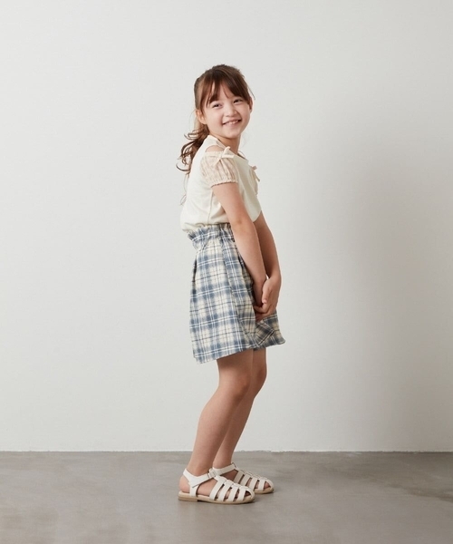 ベルト付きチェック柄キュロット（女の子） 通販【ニッセン】