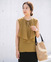 STYLE DELI（スタイルデリ）の「ラッフルドレープノースリーブブラウス（シャツ/ブラウス）」