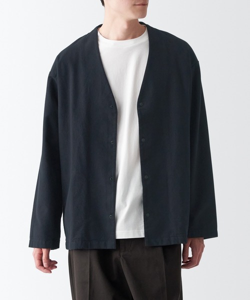 無印良品(ムジルシリョウヒン)の「両面起毛フランネルカーディガン(シャツ/ブラウス・メンズ・ブラック/ベージュ系1/ダークブラウン/チャコールグレー・M/XL/XS/S/XXL/L)」の2枚目の写真