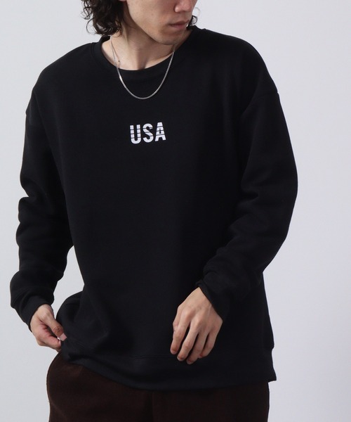 FUNALIVE（ファンアライブ）の「Printed brushed sweatshirt / プリント裏起毛スウェットトレーナー unisex（スウェット・メンズ・ホワイト/チャコールグレー/ベージュ/ネイビー/ピンク/杢グレー/チャコール/ホワイト系/ホワイト系1/ブラック系/ブラック系1/ブラック系3/グレー系/グレー系1/グレー系2/ネイビー系/ピンク系/ブラック/ブラック系2・L/M/LL）」の7枚目の写真