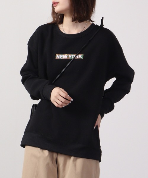 FUNALIVE（ファンアライブ）の「Printed brushed sweatshirt / プリント裏起毛スウェットトレーナー unisex（スウェット・メンズ・ホワイト/チャコールグレー/ベージュ/ネイビー/ピンク/杢グレー/チャコール/ホワイト系/ホワイト系1/ブラック系/ブラック系1/ブラック系3/グレー系/グレー系1/グレー系2/ネイビー系/ピンク系/ブラック/ブラック系2・L/M/LL）」の9枚目の写真