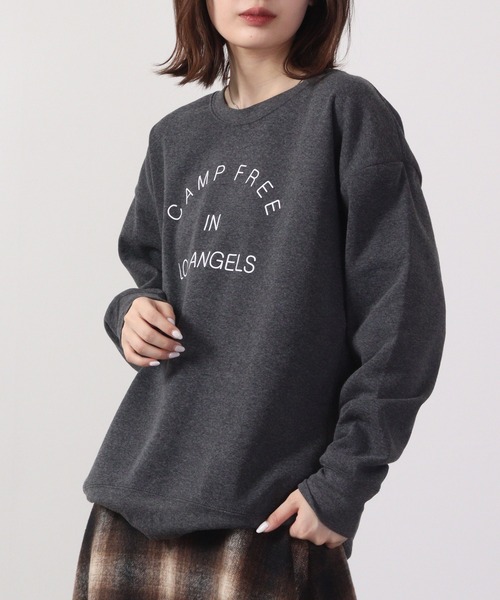 FUNALIVE（ファンアライブ）の「Printed brushed sweatshirt / プリント裏起毛スウェットトレーナー unisex（スウェット・メンズ・ホワイト/チャコールグレー/ベージュ/ネイビー/ピンク/杢グレー/チャコール/ホワイト系/ホワイト系1/ブラック系/ブラック系1/ブラック系3/グレー系/グレー系1/グレー系2/ネイビー系/ピンク系/ブラック/ブラック系2・L/M/LL）」の11枚目の写真