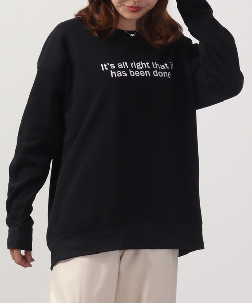 FUNALIVE（ファンアライブ）の「Printed brushed sweatshirt / プリント裏起毛スウェットトレーナー unisex（スウェット・メンズ・ホワイト/チャコールグレー/ベージュ/ネイビー/ピンク/杢グレー/チャコール/ホワイト系/ホワイト系1/ブラック系/ブラック系1/ブラック系3/グレー系/グレー系1/グレー系2/ネイビー系/ピンク系/ブラック/ブラック系2・L/M/LL）」の5枚目の写真