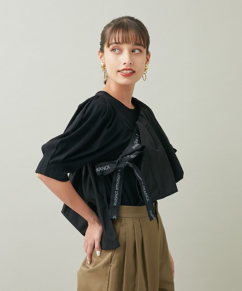TRANOI（トラノイ）の「TRANOI. ペプラムベルトセットTOPS（Tシャツ/カットソー・レディース・チャコールグレー/ブラック・FREE）」の15枚目の写真