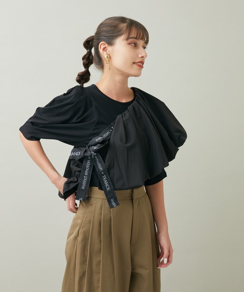 TRANOI（トラノイ）の「TRANOI. ペプラムベルトセットTOPS（Tシャツ/カットソー・レディース・チャコールグレー/ブラック・FREE）」の16枚目の写真