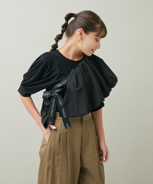 TRANOI（トラノイ）の「TRANOI. ペプラムベルトセットTOPS（Tシャツ/カットソー・レディース・チャコールグレー/ブラック・FREE）」の17枚目の写真