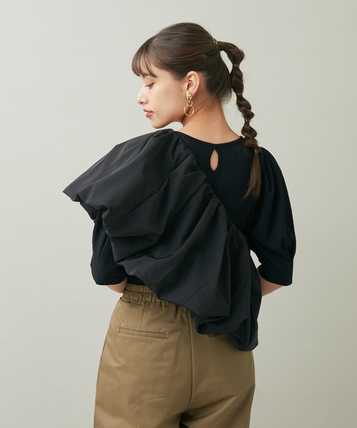TRANOI（トラノイ）の「TRANOI. ペプラムベルトセットTOPS（Tシャツ/カットソー・レディース・チャコールグレー/ブラック・FREE）」の19枚目の写真