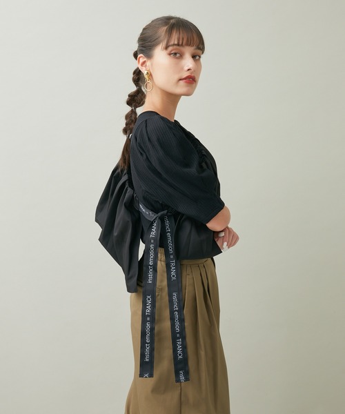 TRANOI（トラノイ）の「TRANOI. ペプラムベルトセットTOPS（Tシャツ/カットソー・レディース・チャコールグレー/ブラック・FREE）」の20枚目の写真