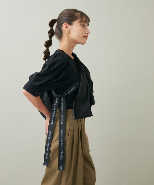 TRANOI（トラノイ）の「TRANOI. ペプラムベルトセットTOPS（Tシャツ/カットソー・レディース・チャコールグレー/ブラック・FREE）」の21枚目の写真