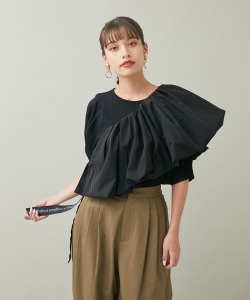 TRANOI（トラノイ）の「TRANOI. ペプラムベルトセットTOPS（Tシャツ/カットソー・レディース・チャコールグレー/ブラック・FREE）」の22枚目の写真