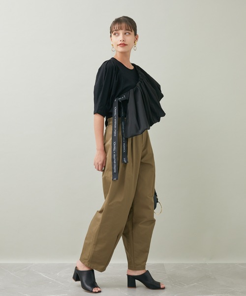 TRANOI（トラノイ）の「TRANOI. ペプラムベルトセットTOPS（Tシャツ/カットソー・レディース・チャコールグレー/ブラック・FREE）」の4枚目の写真