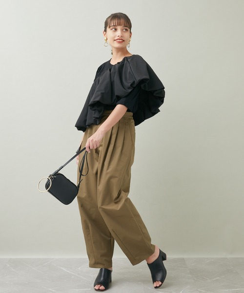 TRANOI（トラノイ）の「TRANOI. ペプラムベルトセットTOPS（Tシャツ/カットソー・レディース・チャコールグレー/ブラック・FREE）」の9枚目の写真